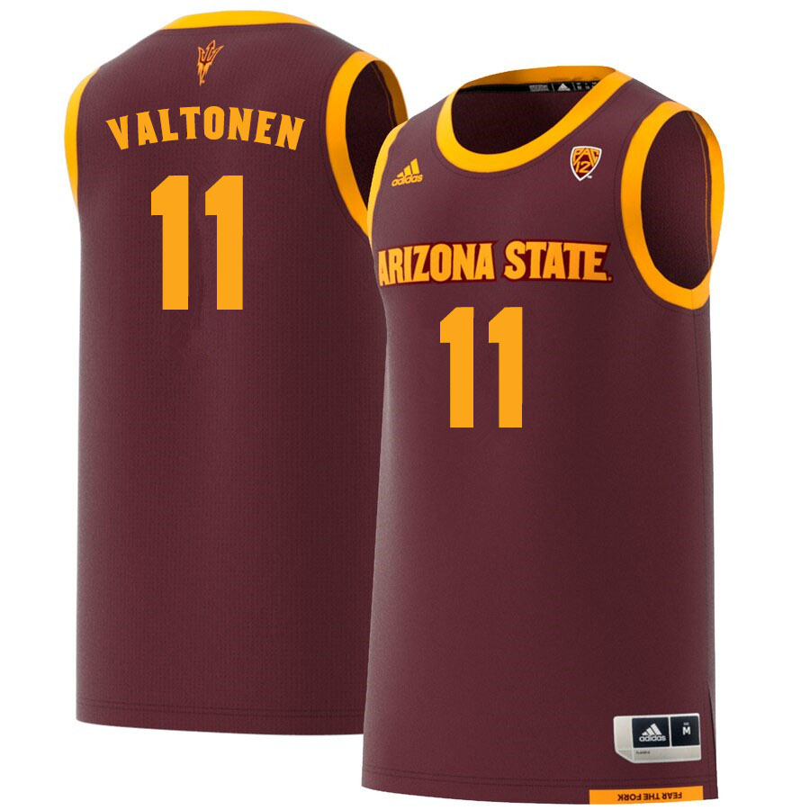 Men #11 Elias Valtonen Arizona State Sun Devils College Basketball Jerseys Sale-Maroon
